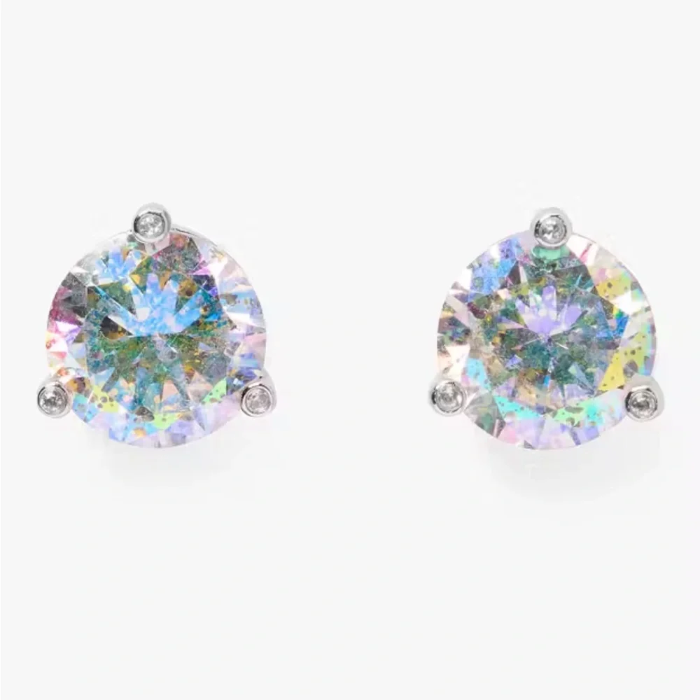 NWT | Kate Spade iridescent sliver Diamond earrings - Picture 4 of 6